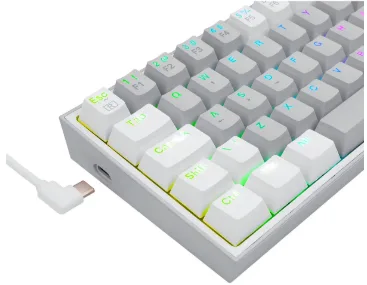 TECLADO REDRAGON FIZZ RGB K617-WHITE/GREY — foto 2