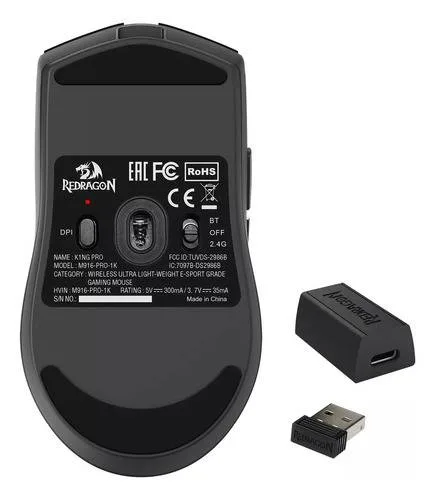 MOUSE REDRAGON K1NG PRO 1K M916-PRO-1K 26000DPI BLACK — foto 4