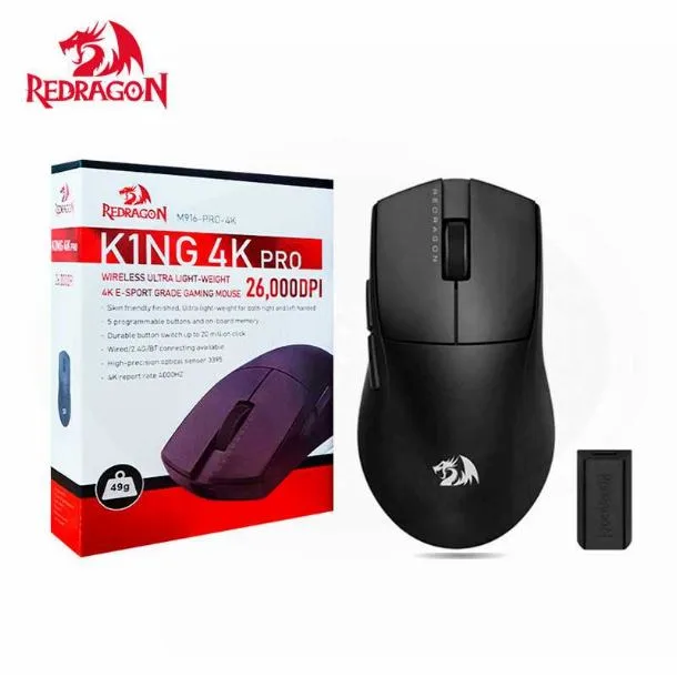 MOUSE REDRAGON K1NG PRO M916-PRO-4K BLUETOOTH BLACK — foto 2