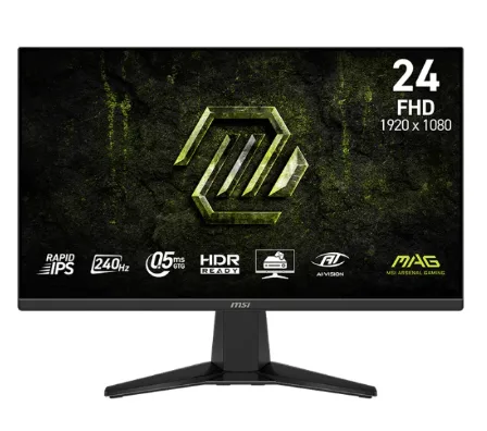 Monitor Gamer MSI 24" MAG 245F FHD Rapid IPS 240Hz 0.5ms 2xHDMI