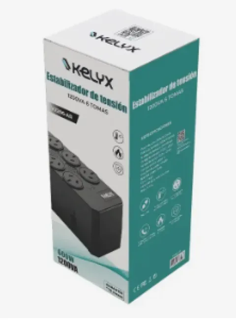  Estabilizador Kelyx 6 tomas Max. 600W 150-270V Surge Protection 1mt